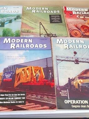 Modern Railroads Magazines Lot of 5 1950’s-1960’s Trains